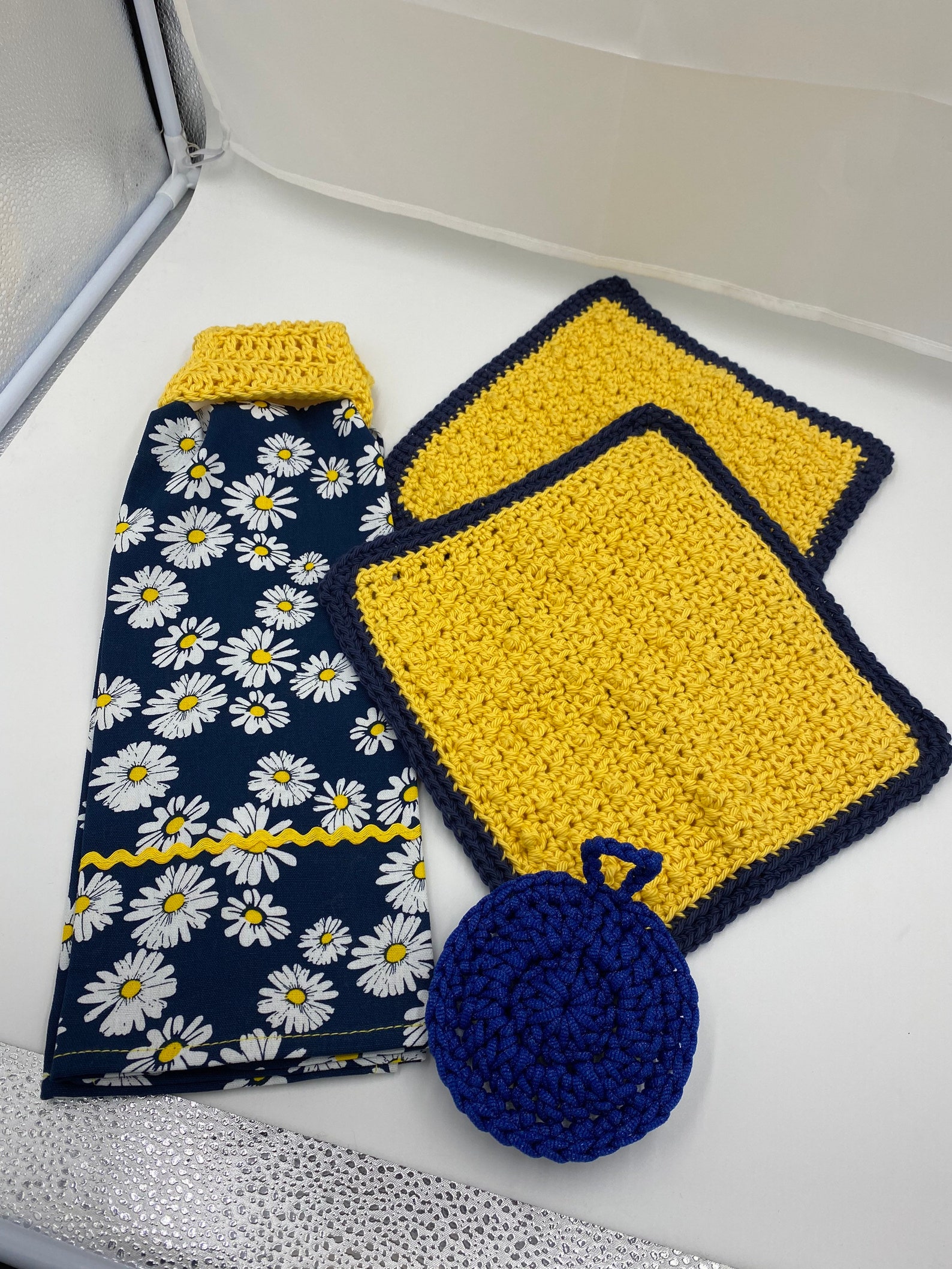 Daisy Hanging Kitchen Towel with Matching Dish Cloths and Etsy