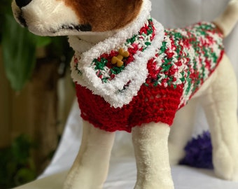 Christmas Dog Sweater and Scarf