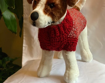 Red and Gray Christmas Dog Sweater