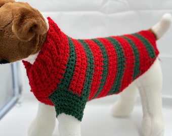 Red and Green Christmas Dog Sweater