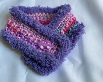 Purple and Pink Dog Scarf/Cowl