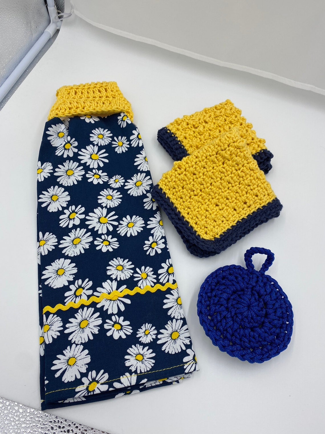 Daisy Hanging Kitchen Towel with Matching Dish Cloths and Etsy