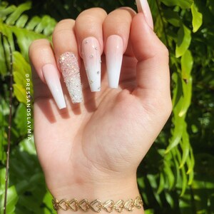 Ballerina Nude Ombre Pixie Crystal Rhinestones Custom Press on - Etsy