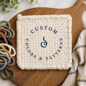 Custom Create Your Own Potholder — Choose Your Colors — Set of 2 — Artisan Gift Favor — Kitchen Décor — Cotton Oven Mitts, Trivet, Hot Pads