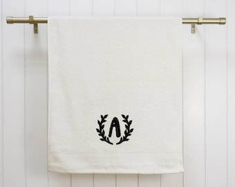 Monogram initial embroidery - personalized towel set - embroider hand, body, face towel