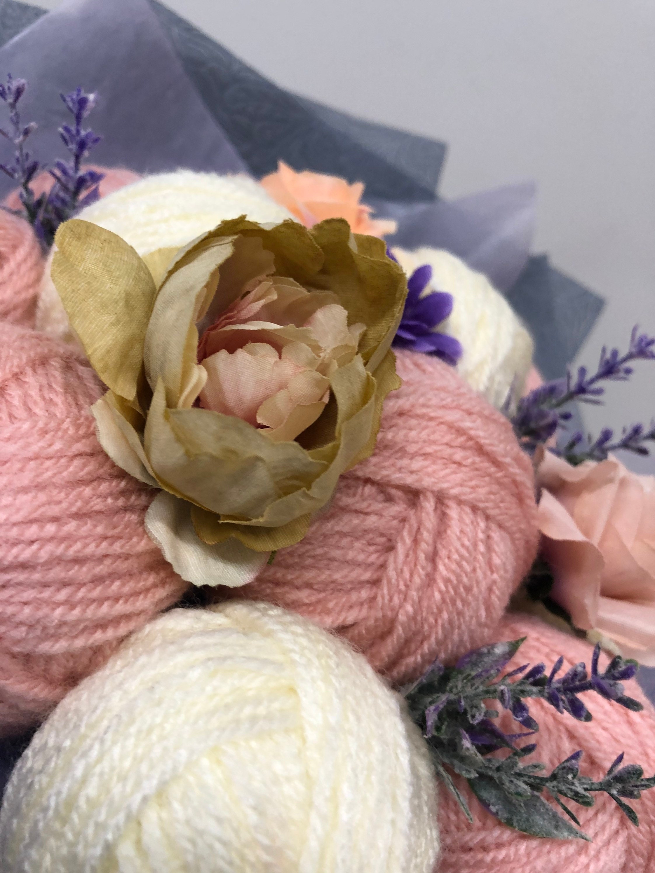 Yarn Bouquet Light Pink Bunch of Yarn Ball of Thread Etsy UK