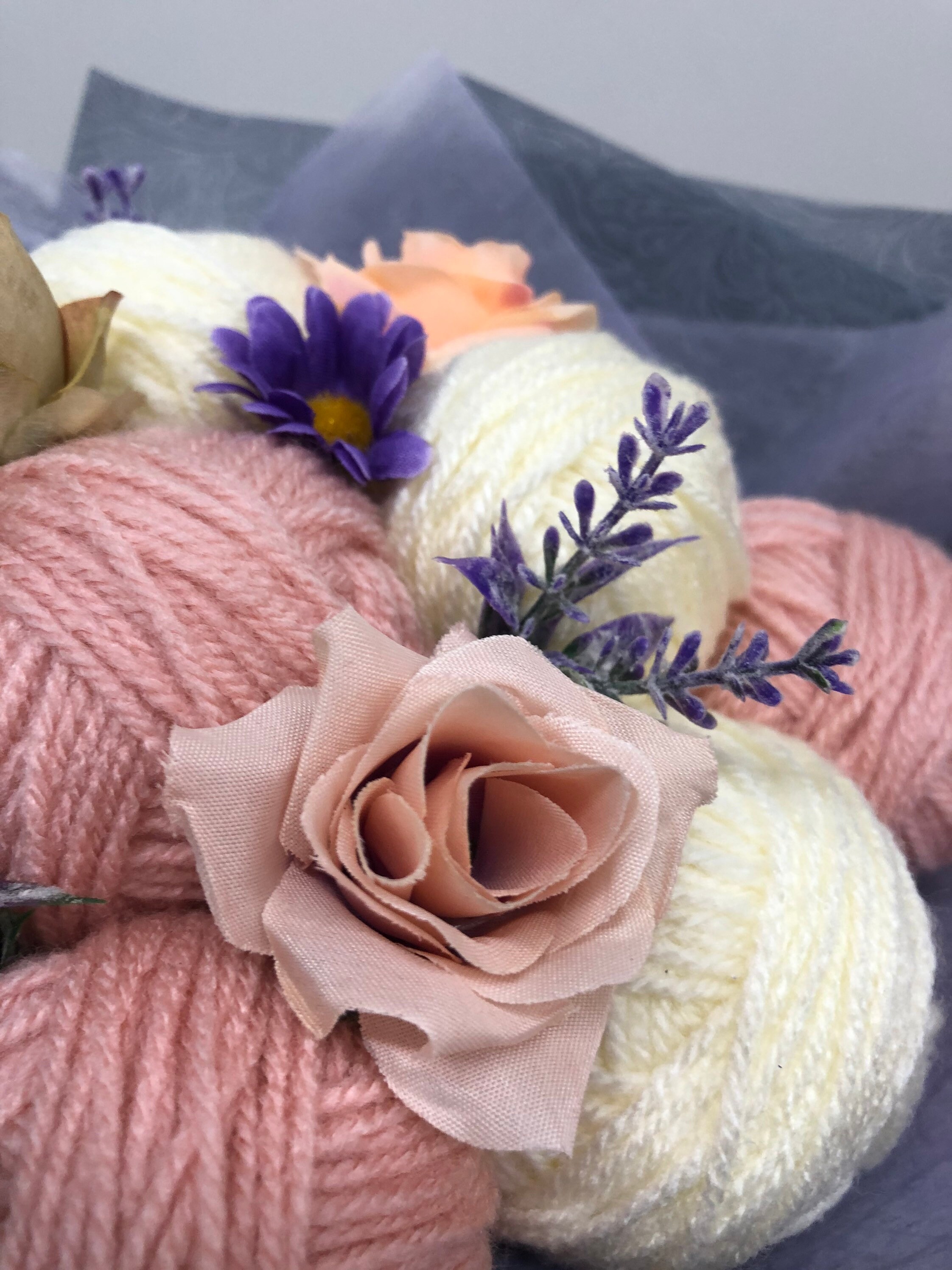 Yarn Bouquet Light Pink Bunch of Yarn Ball of Thread Etsy