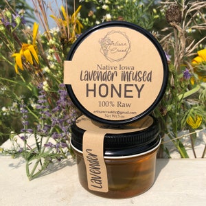 Lavender-Infused Honey  - All Natural, Raw, Unfiltered, Small Batch Flavored Honey