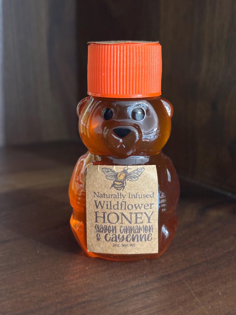 Mini 2oz Honey Bear-22 Flavors to Choose From, Tiny Honey Bear Gift, Naturally Infused Honey, Party Favors, Wedding Favors, Stocking Stuffer image 13