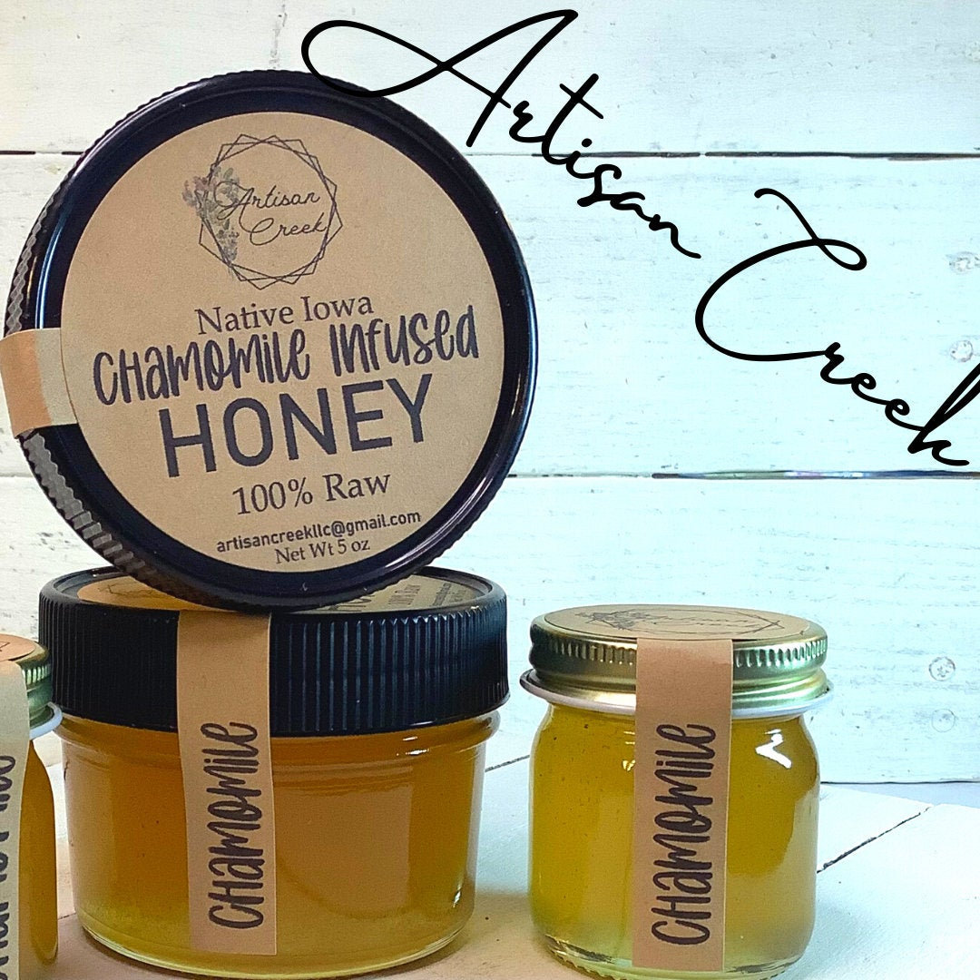 Chamomile Infused Honey - All Natural, Raw, Unfiltered, Small Batch Flavored Honey