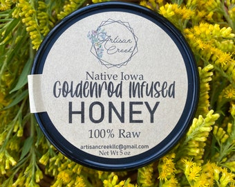 Goldenrod Infused Honey  - All Natural, Raw, Unfiltered, Small Batch Flavored Honey