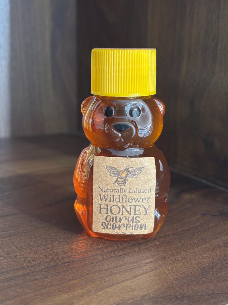 Mini 2oz Honey Bear-22 Flavors to Choose From, Tiny Honey Bear Gift, Naturally Infused Honey, Party Favors, Wedding Favors, Stocking Stuffer image 12