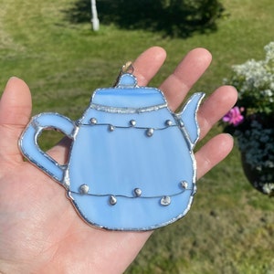 Tea Pot- Stained Glass Suncatcher, Birthday Gift,  - Tea Party, Mother&#39;s Gift, Grandmother&#39;s gift, Housewarming gift,