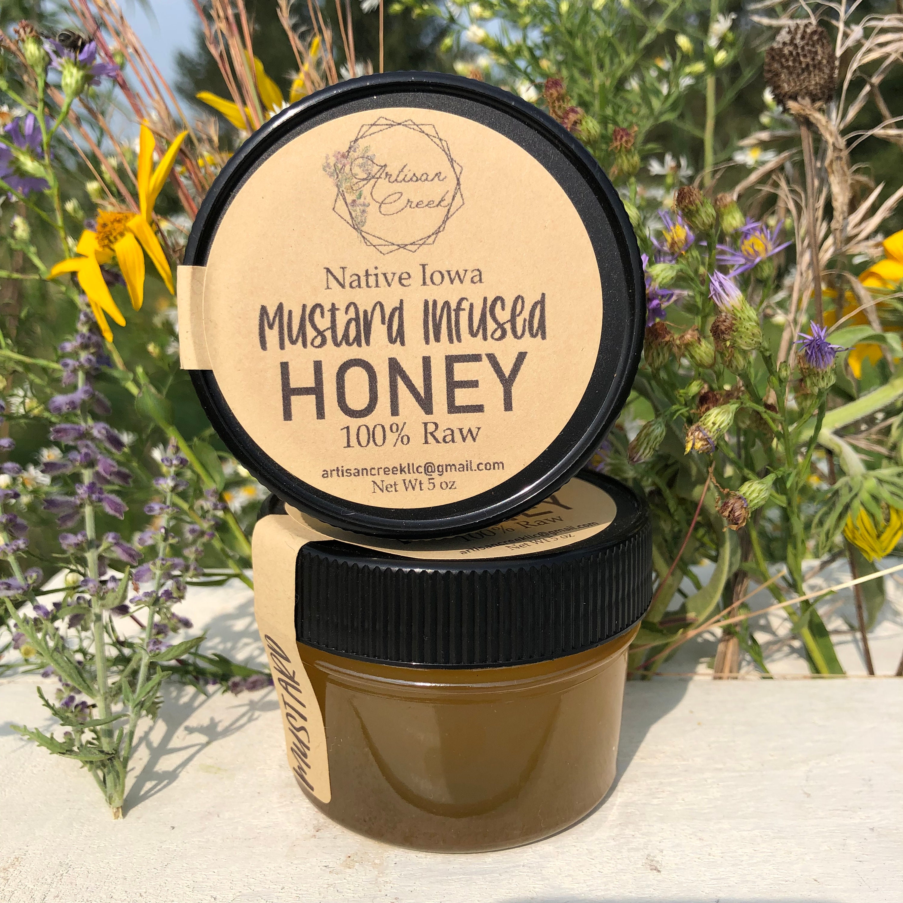 Mustard Infused Honey - All Natural, Raw, Unfiltered, Small Batch Flavored Honey