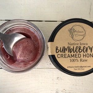 BUMBLEBERRY Creamed Honey - All Natural, Raw, Unfiltered, Small Batch Flavored Honey
