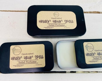 SOLID PERFUME-Under Your Spell Fragrance - Scented, Organic Coconut Oil, All-Natural Beeswax