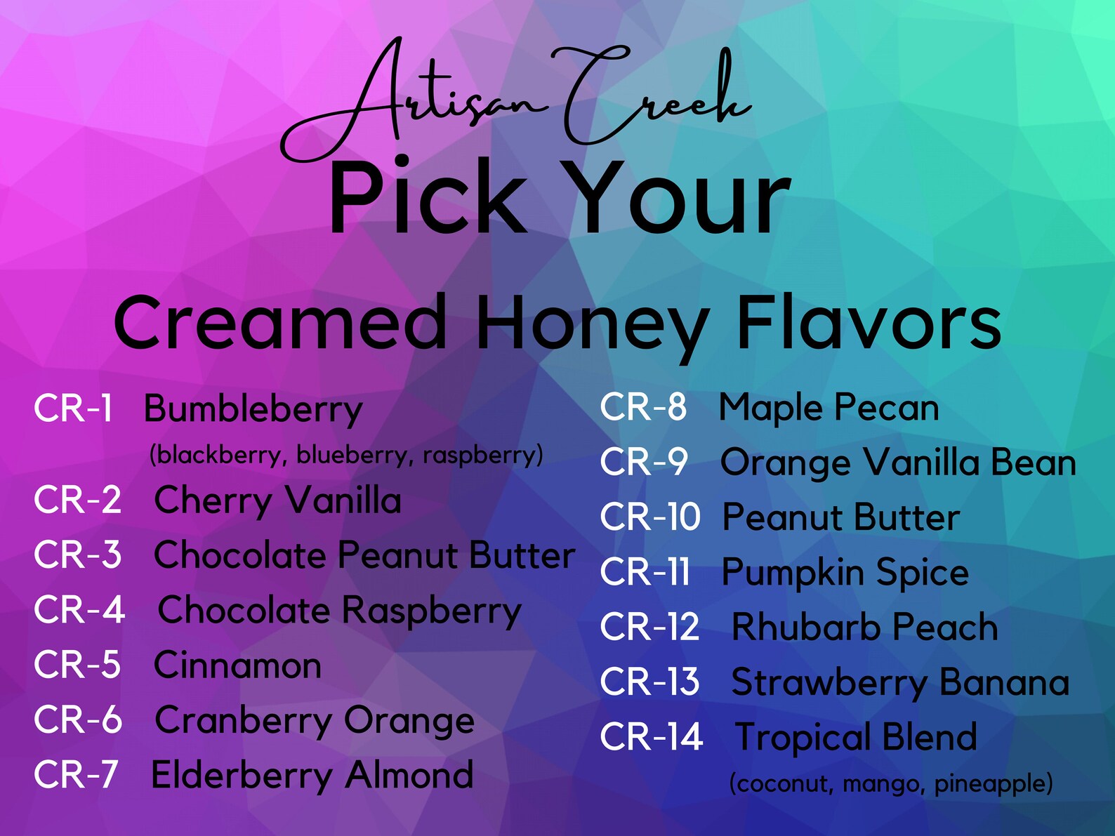 Creamed Honey Sampler Flight Choose Your Own Flavors Honey Etsy