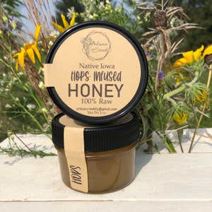 Hops Infused Honey  - All-Natural, Raw, Unfiltered, Small Batch Flavored Honey by Artisan Creek Apiary