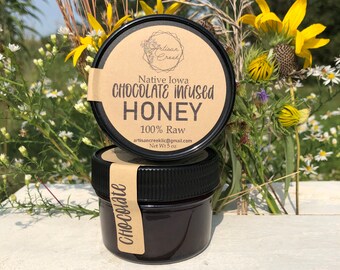 Chocolate Infused Honey  - All Natural, Raw, Unfiltered, Small Batch Flavored Honey