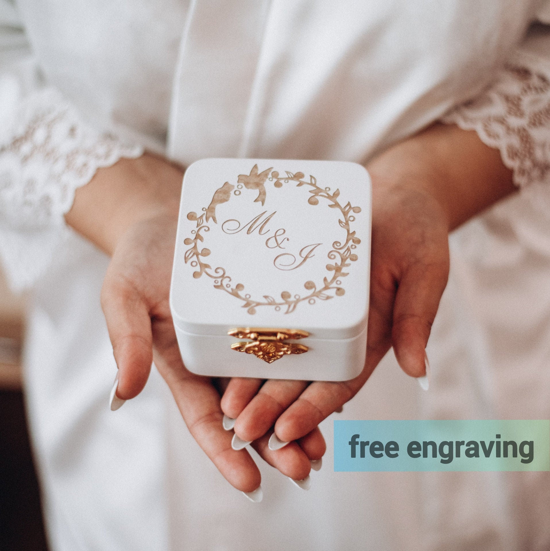 Personalized Wedding Ring Box Jewelry Box Wedding Ring Box Etsy