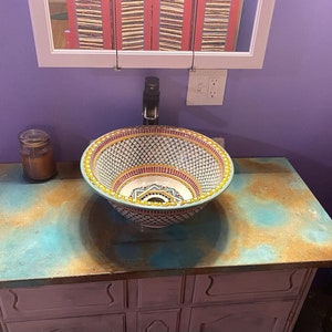 Moroccan Sink Washbasin Ceramic Handmade Hand Painted Moroccan Round Washbasin Sink Wash Basin Ceramic Handmade Hand Painted Pottery