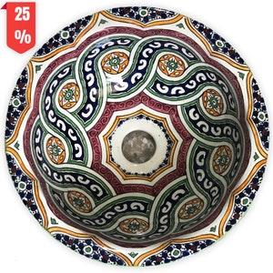 Bohemian chic; handcrafted moroccan sink; Moroccan splendor; artisanal masterpiece ;authentic moroccan charm ;intricate moroccan charm