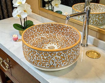 Best Deals on Etsy, Handgemachtes Keramik Waschbecken,Ceramic Bathroom Sink,Custom Vessel Sink,Eco-Friendly Custom Made Luxury Bathroom sink
