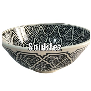 Moroccan Round Washbasin, Ceramic Handmad Paint Sink, Hand Painted Pottery Sink, Moroccan Ceramic Washbasin, Marokkanische Waschbecken