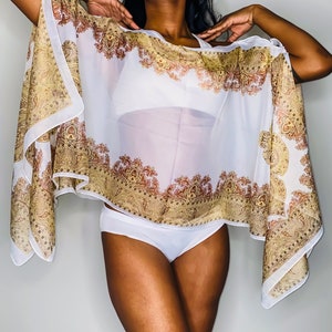 White and gold hotsell beach cover up