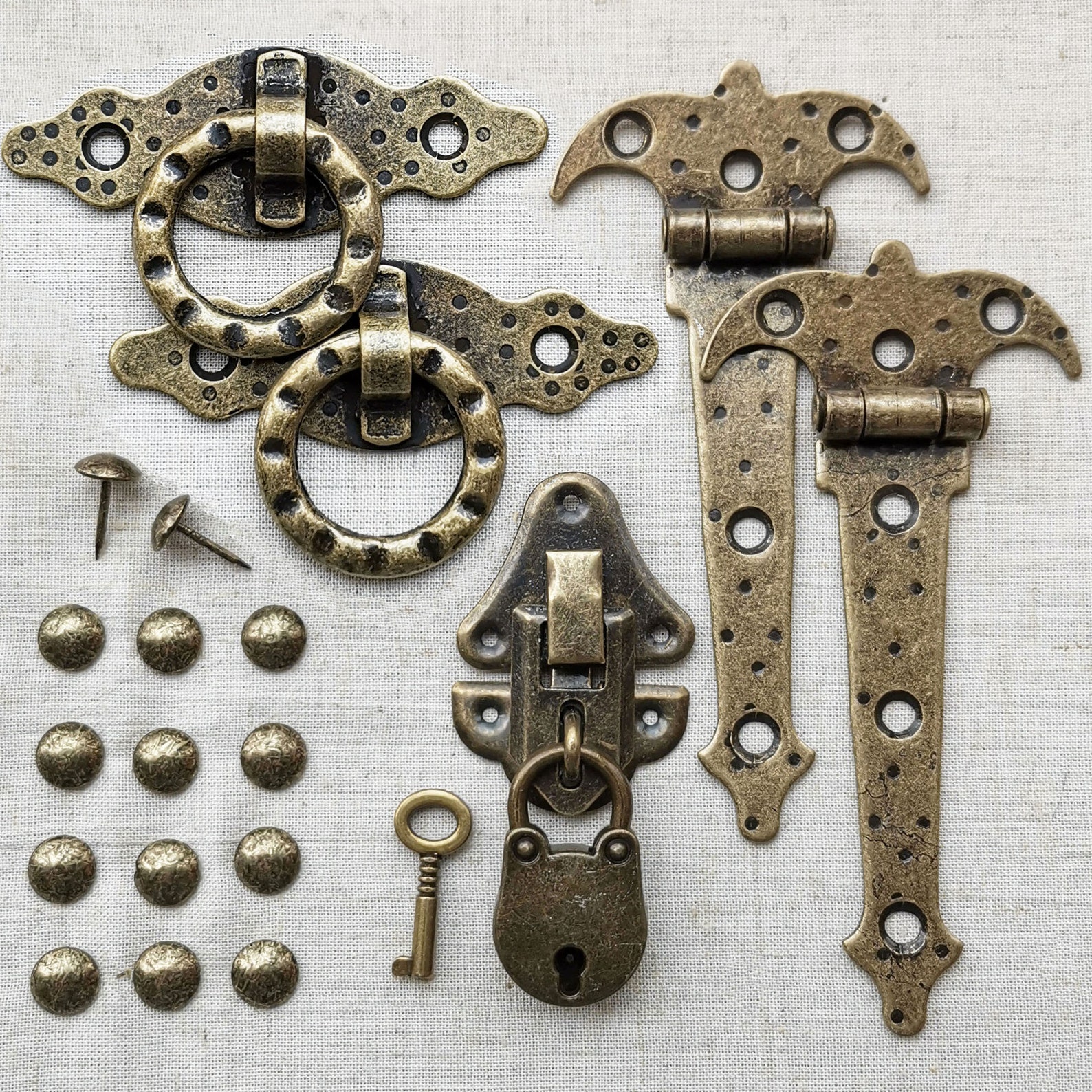 Set of accessories for chest wooden box handmade padlock with Etsy