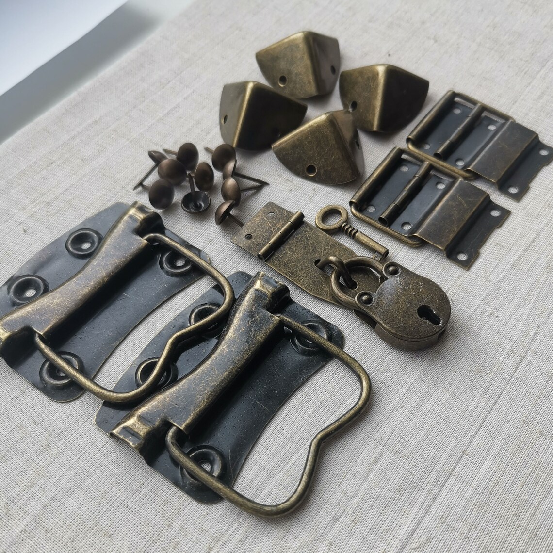 Conjunto de accesorios de bronce para cofre de madera maleta | Etsy