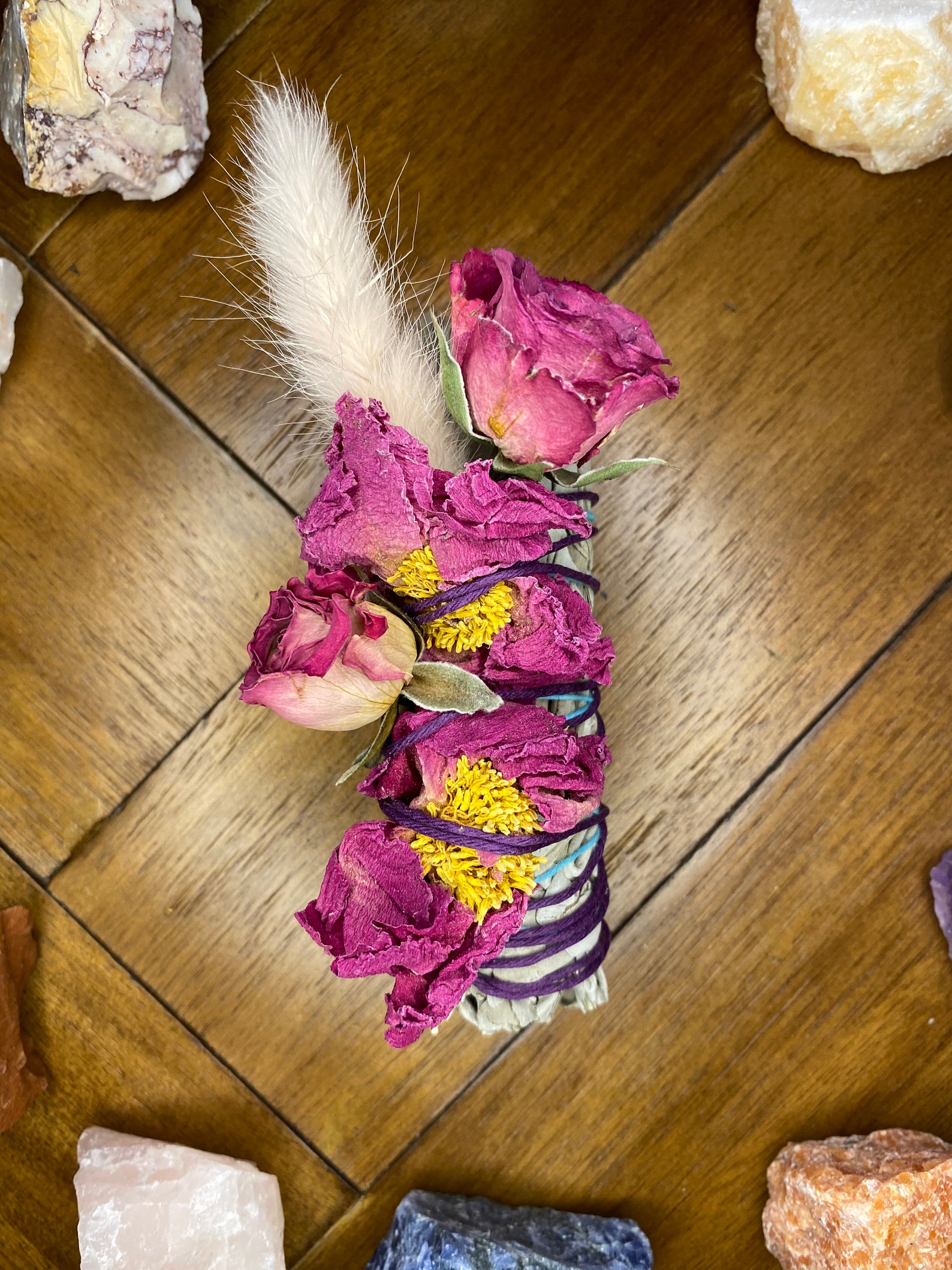 White Sage Bundle with Dried Flowers Etsy