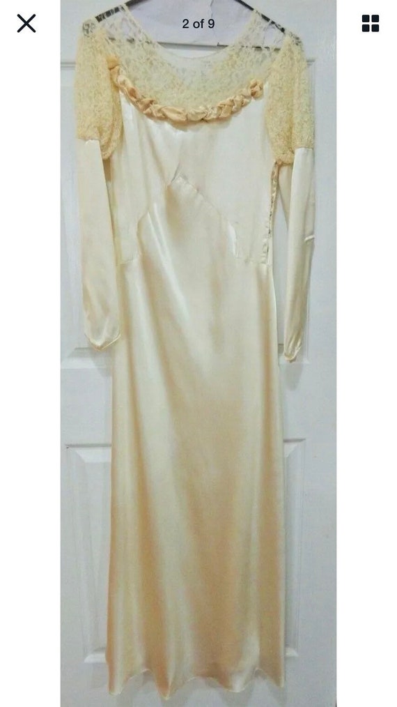 Vintage Victorian Lace Dress Women’s 8 10 Ivory We