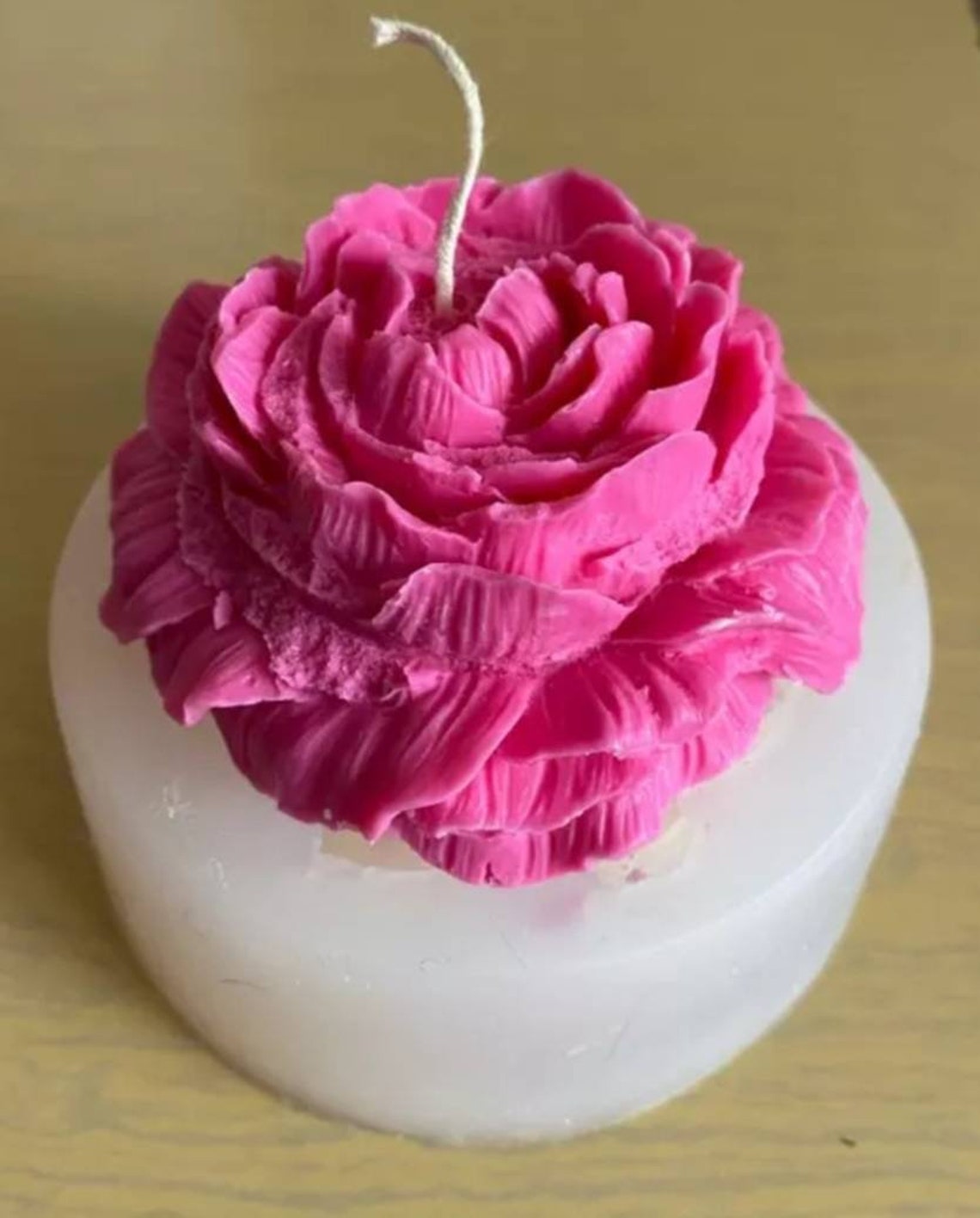 Rose flower candle Mold handmade diy candle silicone mold Etsy