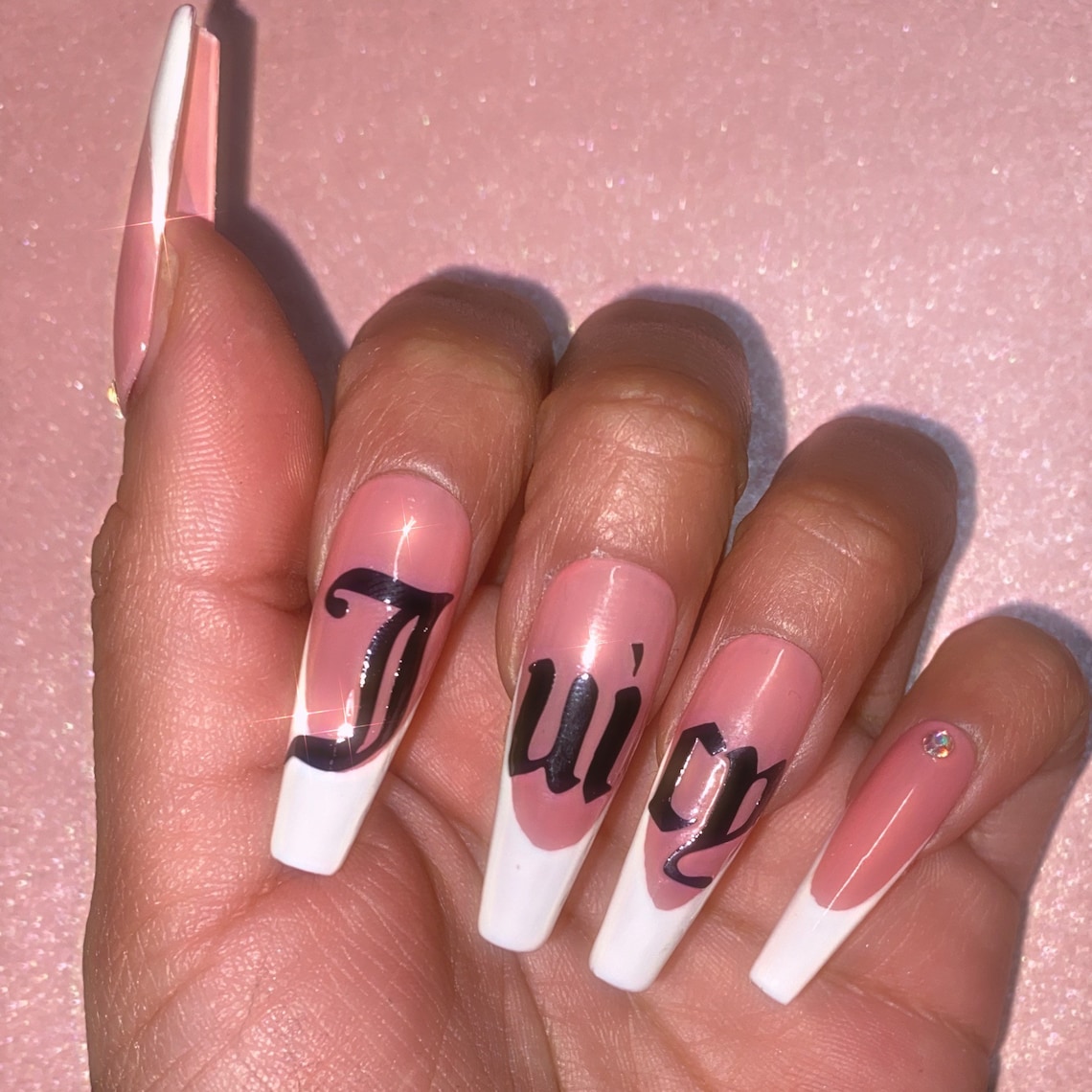 French tips press on nails press ons fake nails glue Etsy