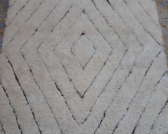 Beni Ourain Rug, Moroccan Rug, Berber, Handmade Wool Rug, White Rug, Area