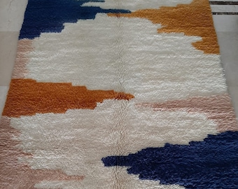 Abstrakter Berber Teppich, Bunter Berber Teppich, Beni Ourain Stil