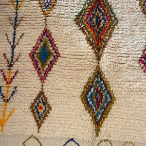 Grand Tapis Berbère Marocain 6.5x9.5 Ft - Laine Tissée Main - Multicolore Art Déco - Neuf