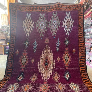 6.5x8.2 rug, Vintage rug, Artistic rug, hand made rug, Purple moroccan rug, morrocan rug, Area rug, Boho Decor , Boho rug, Designer rug