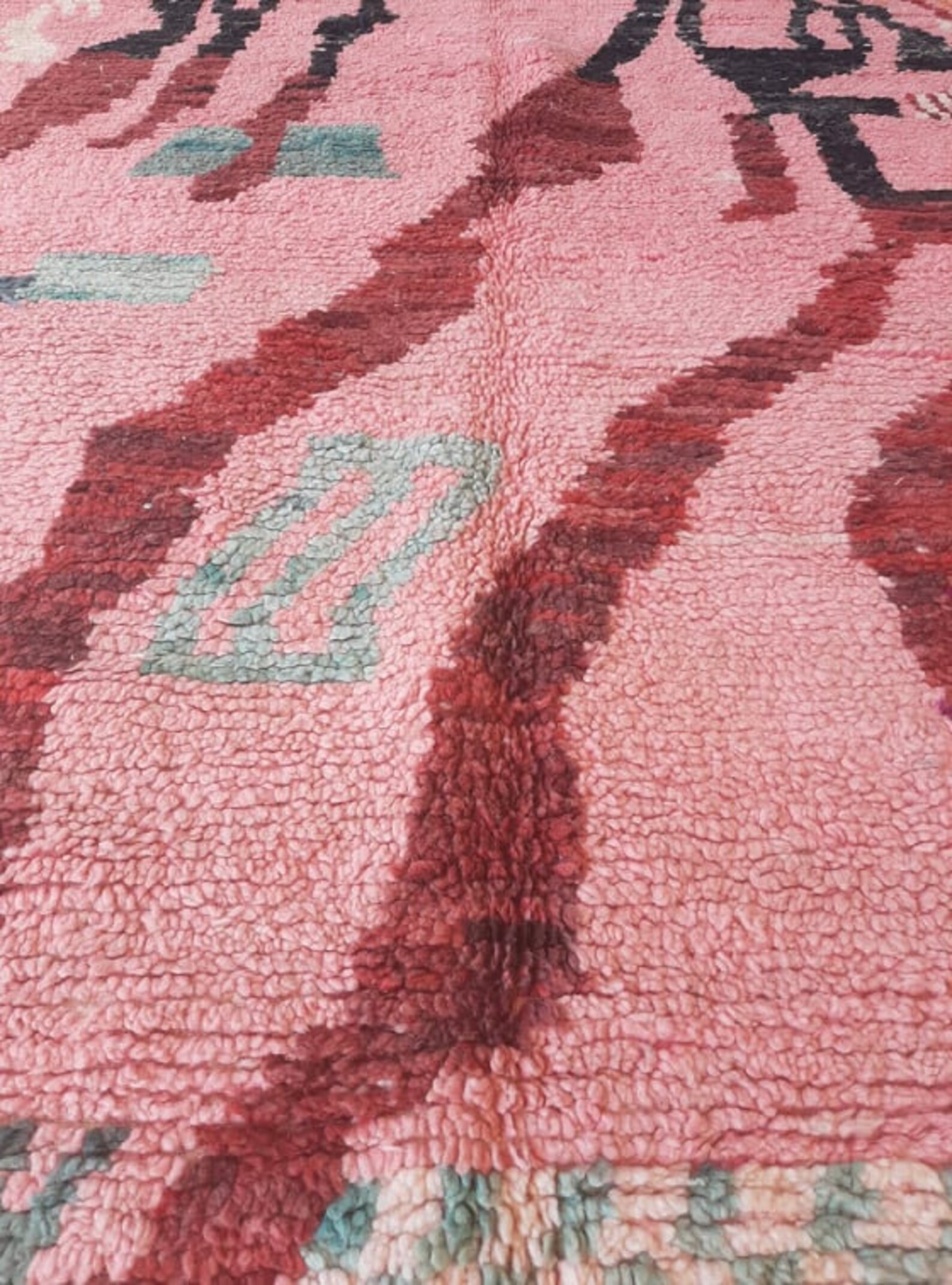 Pink Boujaad Rug 6x9 Pink Moroccan Rug Red Rug Gray Etsy