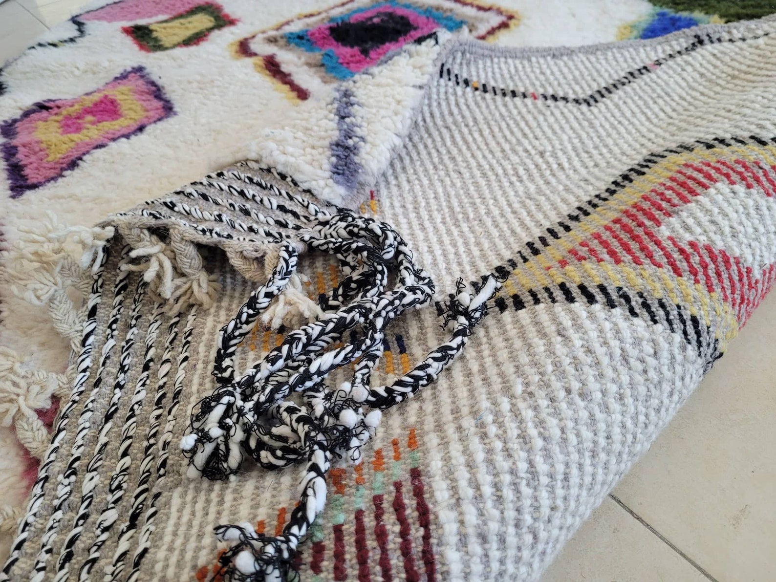 Custom Diamond Modern Rug for Living Room Soft Pink Moroccan - Etsy