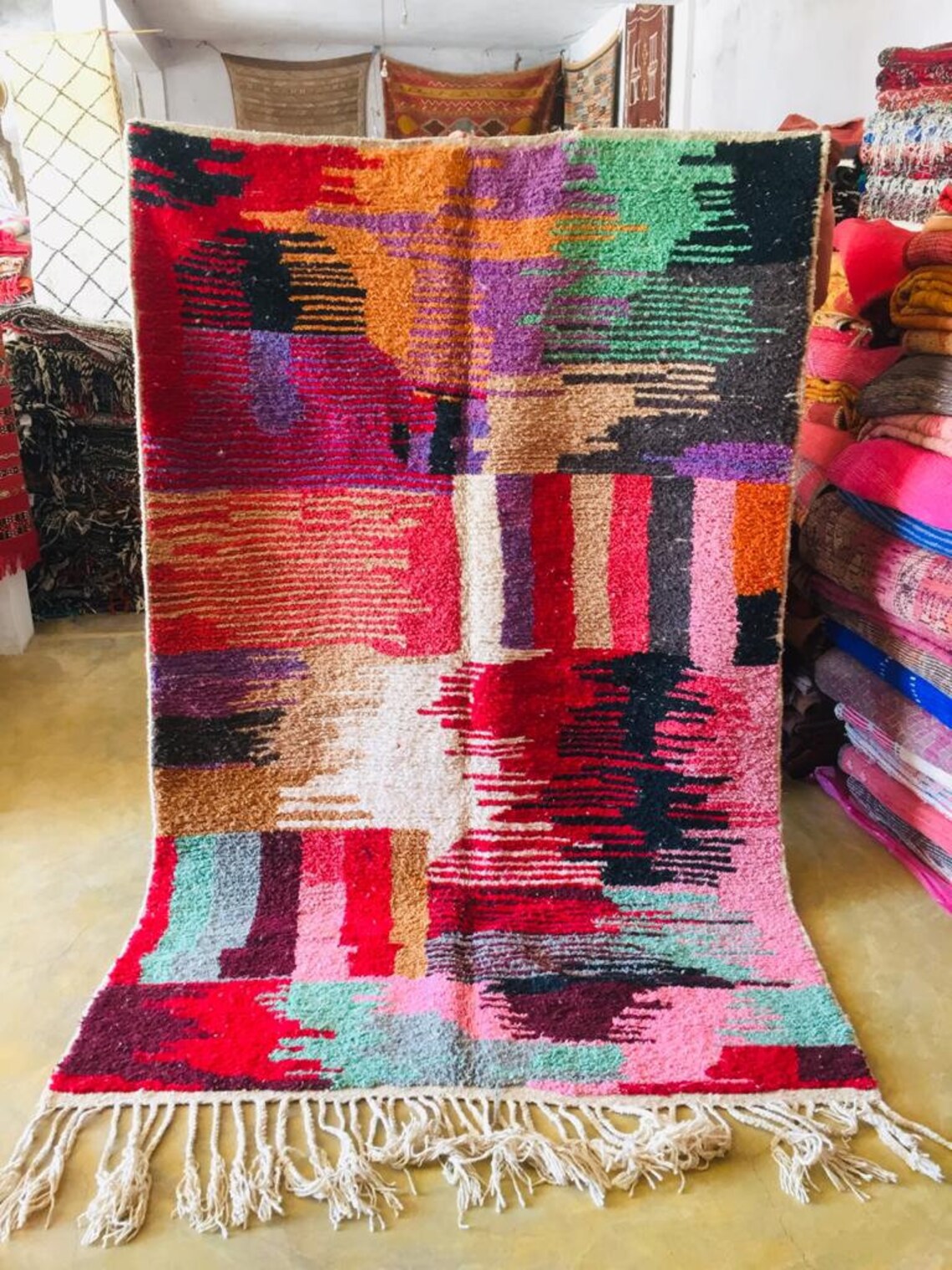 Boujaad Rug 5x8 5x8 Rug Pink Moroccan Rug Morrocan Rug Etsy