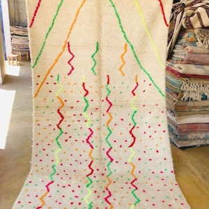 Soft Azilal rug 5x8, Luxury moroccan Designer rug, colorful rug, Berber Boho rug, Azilal Sheepskin rug, Morrocan rug, Handmade rug