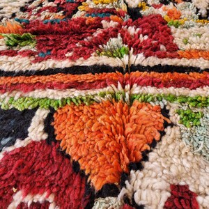 Grand Tapis Berbère Marocain 6.5x9.5 Ft - Laine Tissée Main - Multicolore Art Déco - Neuf