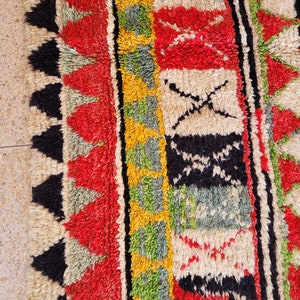 Tapis Berbère Marocain Multicolore – 6,5x9,5 Ft – Laine Tissée Main – Style Boho