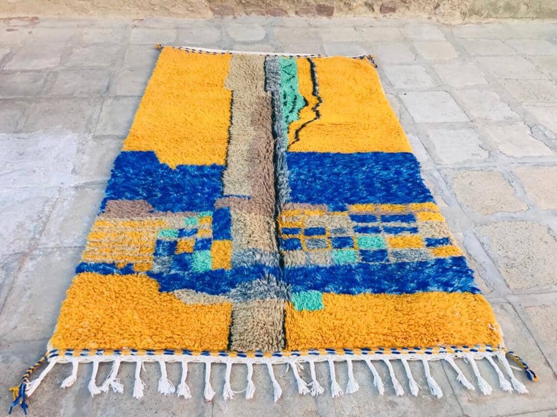 5x8 Rug Luxury Rug Gold Rug Hand Made Rug Colorful Rug Etsy