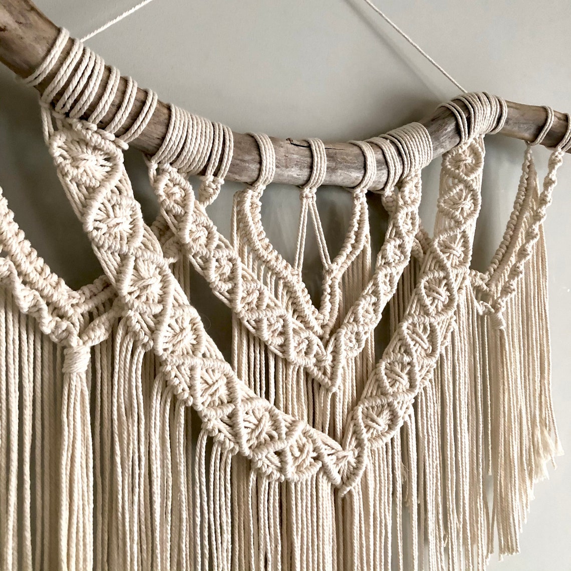 Extralarge Macrame Wall Hanging Beach Driftwood Boho Etsy