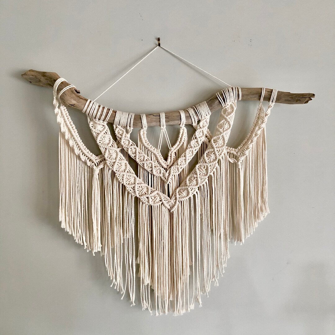 Extralarge Macrame Wall Hanging Beach Driftwood Boho Etsy