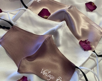 100% mulberry SILK face mask UK! WEDDING mask. Bridal mask. Washable and Reusable. Comfortable fit, stylish look, Breathable, luxury mask