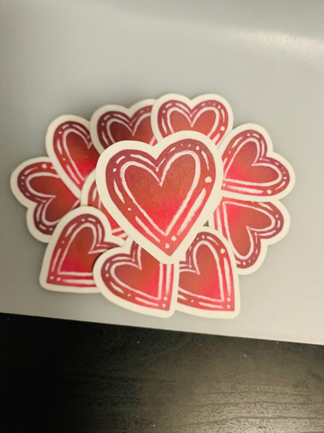 Autocollant Love Heart Die Cut Etsy France